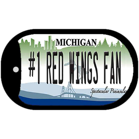 Number 1 Red Wings Fan Novelty Metal Dog Tag Necklace DT-13420