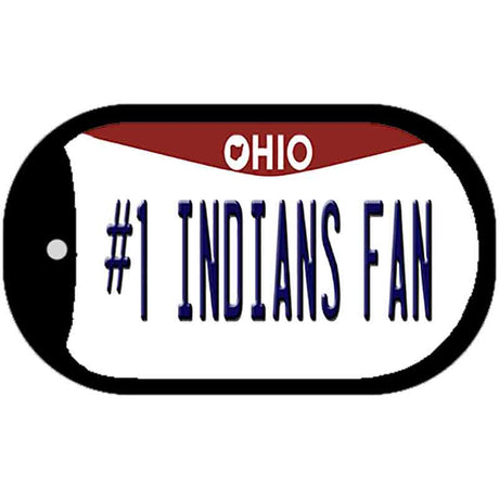 Number 1 Indians Fan Novelty Metal Dog Tag Necklace DT-13478