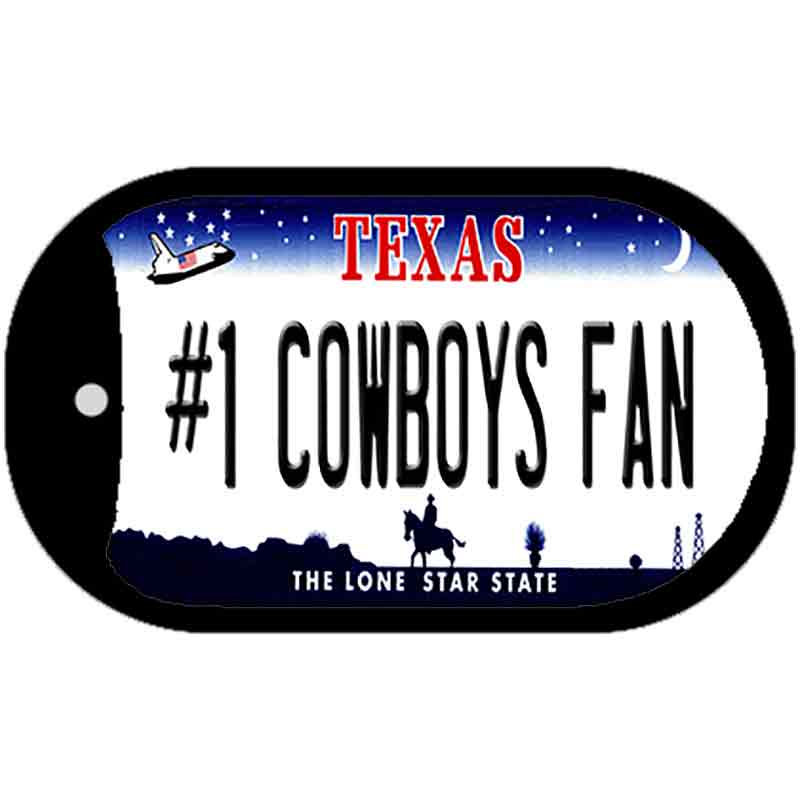 Number 1 Cowboys Fan Novelty Metal Dog Tag Necklace DT-13508