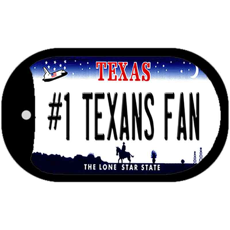 Number 1 Texans Fan Novelty Metal Dog Tag Necklace DT-13510