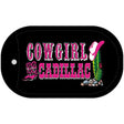 Cowgirl Cadillac Novelty Metal Dog Tag Necklace DT-1354