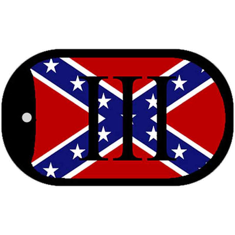 3 Percenter Confederate Novelty Metal Dog Tag Necklace DT-13576