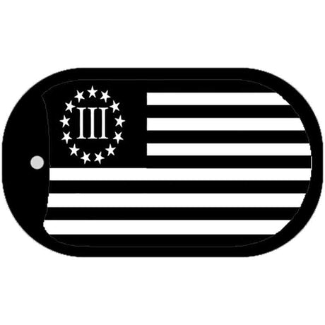 3 Percenter American Flag Novelty Metal Dog Tag Necklace DT-13579