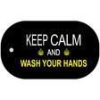 Keep Calm Wash Your Hands Novelty Metal Dog Tag Necklace DT-13592