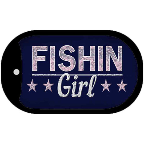 Fishin Girl Novelty Metal Dog Tag Necklace DT-13610