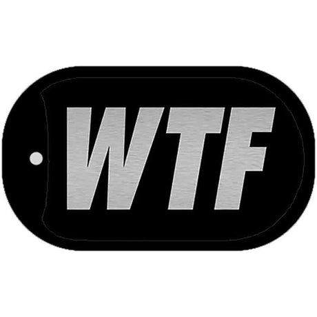 WTF Black Novelty Metal Dog Tag Necklace DT-13616