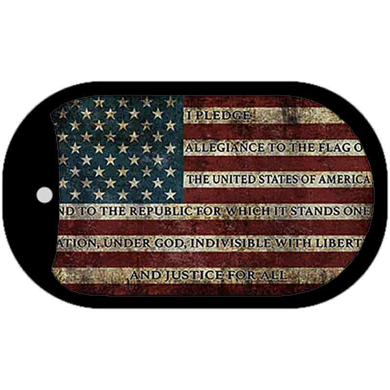 I Pledge Allegiance Flag Novelty Metal Dog Tag Necklace DT-13629