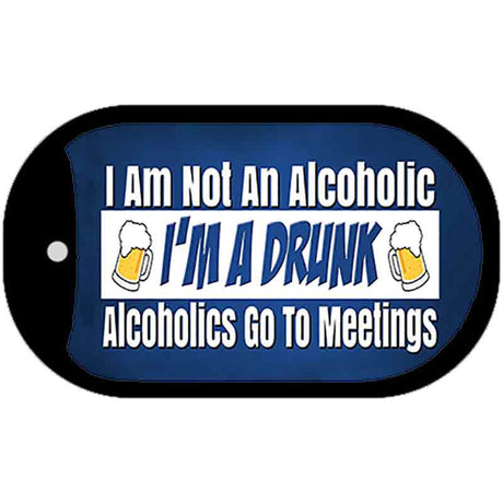 Im A Drunk Novelty Metal Dog Tag Necklace DT-13657