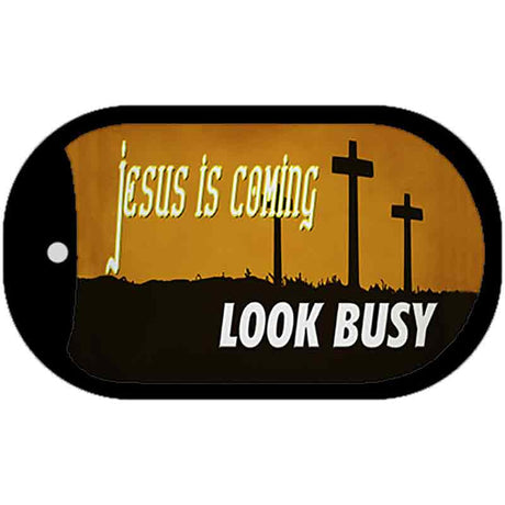 Jesus Is Coming Novelty Metal Dog Tag Necklace DT-13659