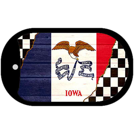 Iowa Racing Flag Novelty Metal Dog Tag Necklace DT-13700