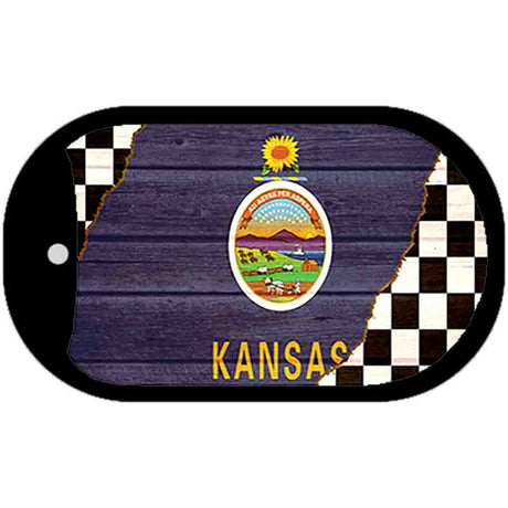 Kansas Racing Flag Novelty Metal Dog Tag Necklace DT-13701