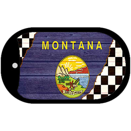 Montana Racing Flag Novelty Metal Dog Tag Necklace DT-13711