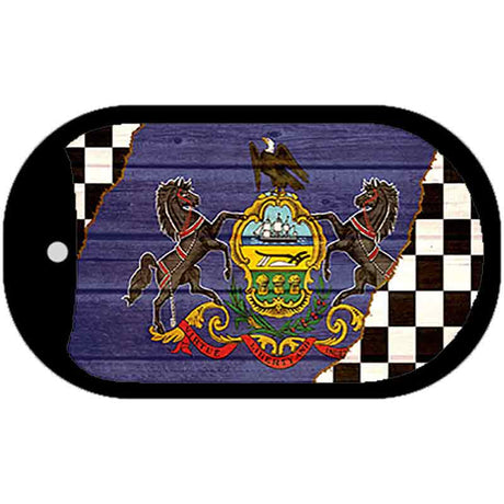 Pennsylvania Racing Flag Novelty Metal Dog Tag Necklace DT-13723