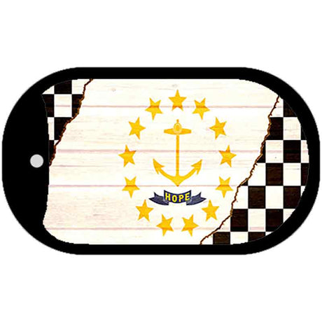 Rhode Island Racing Flag Novelty Metal Dog Tag Necklace DT-13724