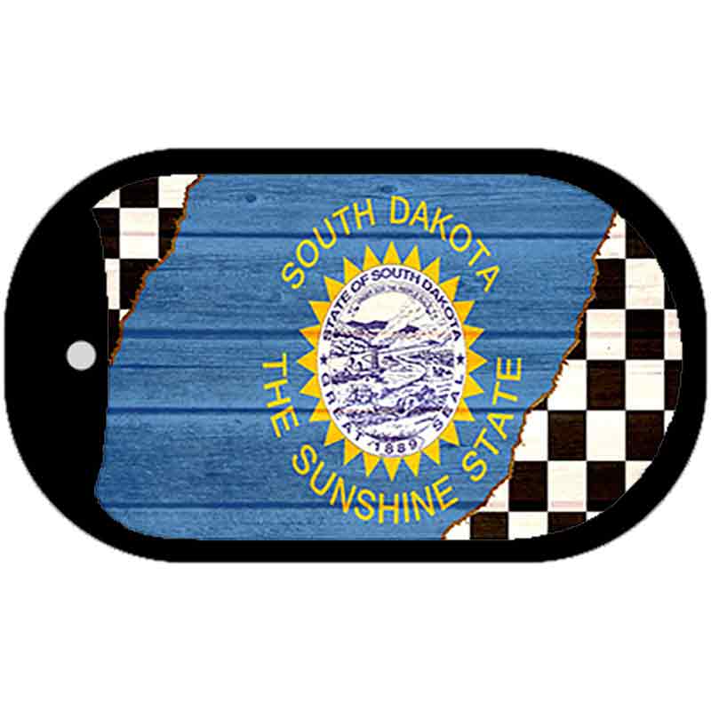 South Dakota Racing Flag Novelty Metal Dog Tag Necklace DT-13726