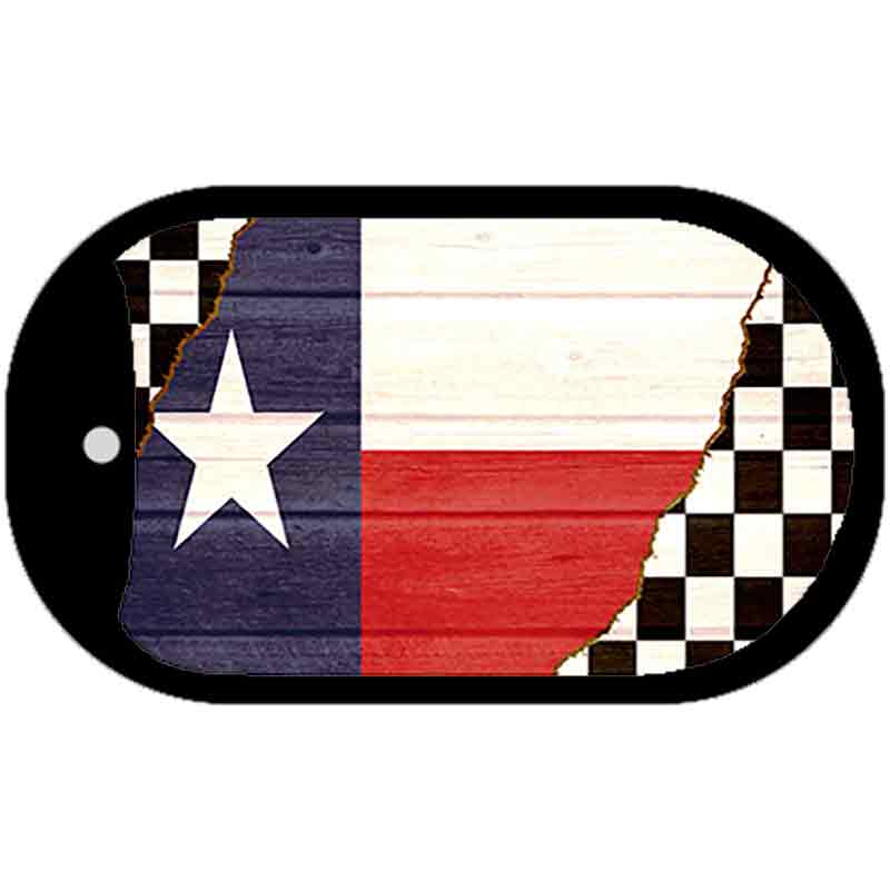 Texas Racing Flag Novelty Metal Dog Tag Necklace DT-13728