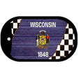 Wisconsin Racing Flag Novelty Metal Dog Tag Necklace DT-13734