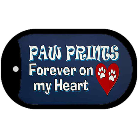 Paw Prints On My Heart Novelty Metal Dog Tag Necklace Tag DT-13770