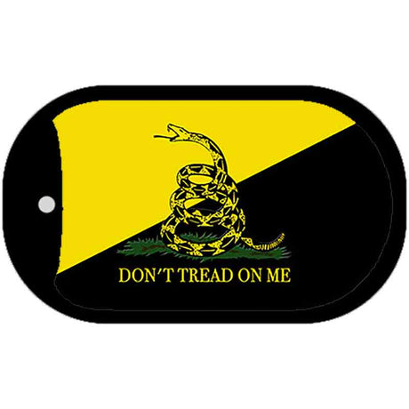 Dont Tread On Me Yellow|Black Novelty Metal Dog Tag Necklace