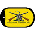 Dont Tread On My 2nd Amendment Novelty Metal Dog Tag Necklace