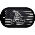 Dont Tread On Me Distressed Carbon Fiber Flag Novelty Metal Dog Tag Necklace