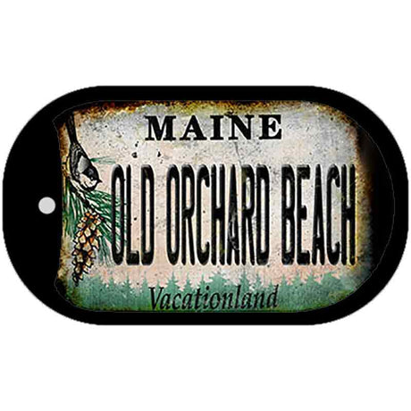 Old Orchard Beach Maine Rusty Novelty Metal Dog Tag Necklace