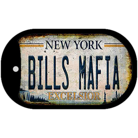 Bills Mafia New York Rusty Novelty Metal Dog Tag Necklace