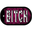 Bitch Pink Novelty Metal Dog Tag Necklace