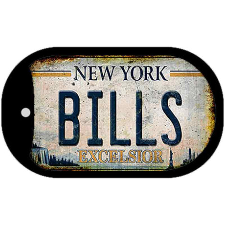 Bills Excelsior New York Rusty Novelty Metal Dog Tag Necklace