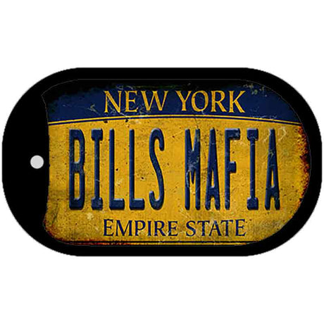 Bills Mafia New York Yellow Rusty Novelty Metal Dog Tag Necklace