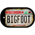 Bigfoot Wisconsin Novelty Metal Dog Tag Necklace