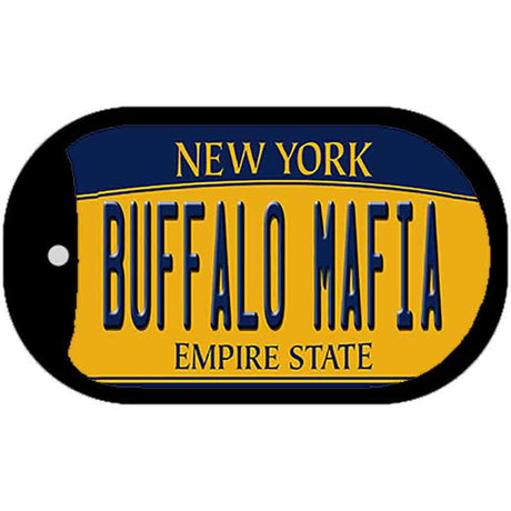 Buffalo Mafia NY Yellow Novelty Metal Dog Tag Necklace