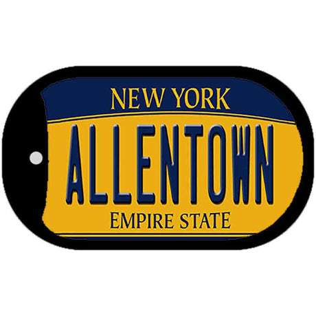 Allentown NY Yellow Novelty Metal Dog Tag Necklace