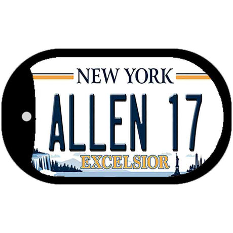 Allen 17 NY Excelsior Novelty Metal Dog Tag Necklace