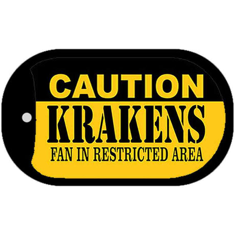 Caution Krakens Novelty Metal Dog Tag Necklace