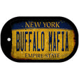 Buffalo Mafia NY Rusted Yellow Novelty Metal Dog Tag Necklace