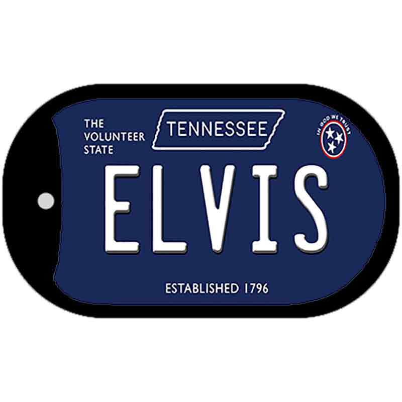 Elvis Tennessee Blue Novelty Metal Dog Tag Necklace