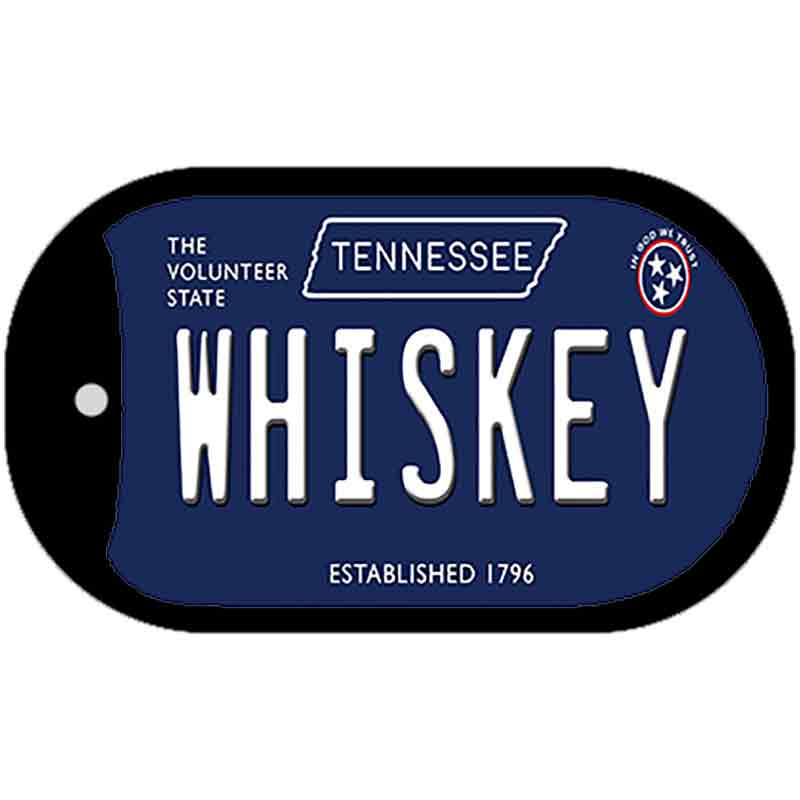 Whiskey Tennessee Blue Novelty Metal Dog Tag Necklace