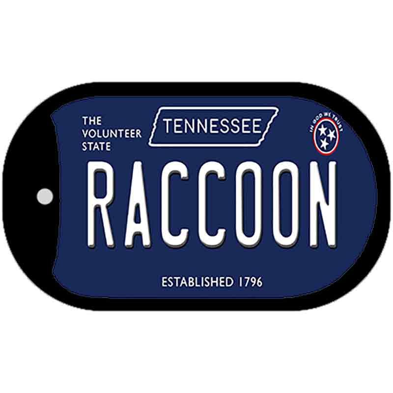 Raccoon Tennessee Blue Novelty Metal Dog Tag Necklace