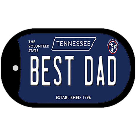 Best Dad Tennessee Blue Novelty Metal Dog Tag Necklace