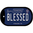 Blessed Tennessee Blue Novelty Metal Dog Tag Necklace