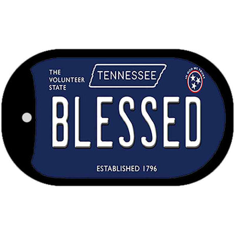 Blessed Tennessee Blue Novelty Metal Dog Tag Necklace