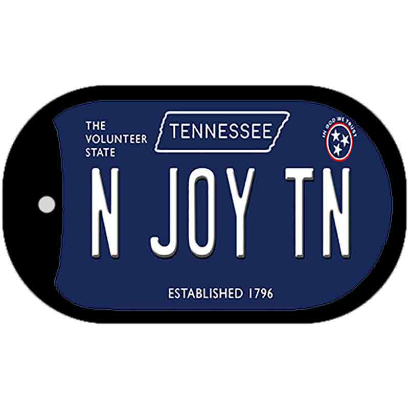 N Joy TN Tennessee Blue Novelty Metal Dog Tag Necklace