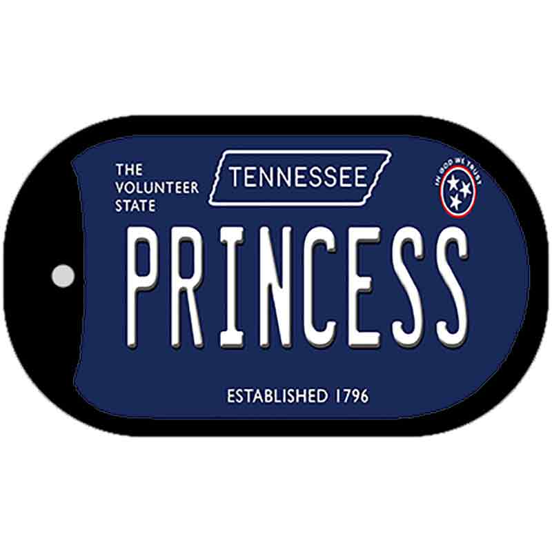 Princess Tennessee Blue Novelty Metal Dog Tag Necklace