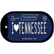 I Heart TN Tennessee Blue Novelty Metal Dog Tag Necklace