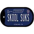 Skool Suks Tennessee Blue Novelty Metal Dog Tag Necklace