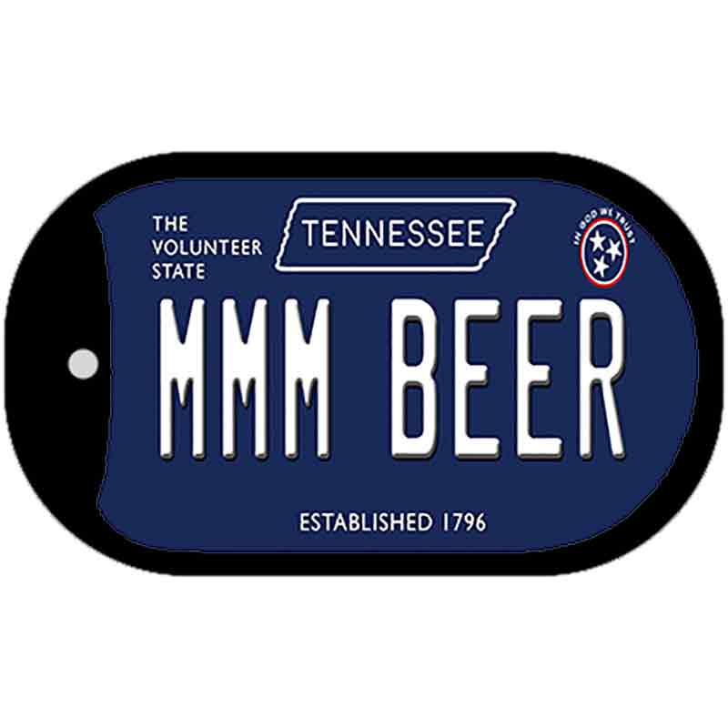 Mmm Beer Tennessee Blue Novelty Metal Dog Tag Necklace