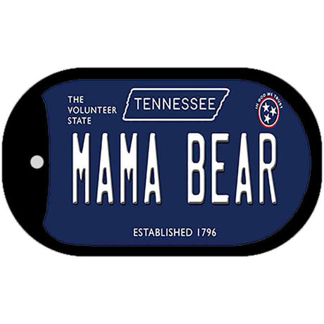 Mama Bear Tennessee Blue Novelty Metal Dog Tag Necklace