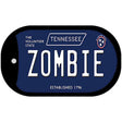 Zombie Tennessee Blue Novelty Metal Dog Tag Necklace