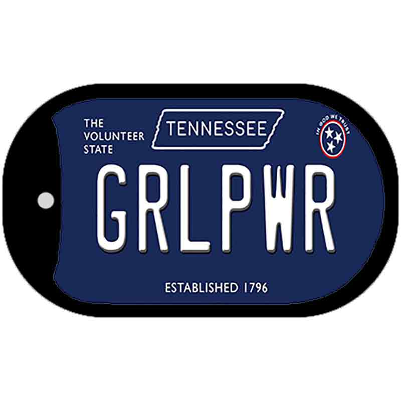 Grlpwr Tennessee Blue Novelty Metal Dog Tag Necklace